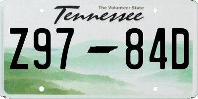 TN license plate Z9784D