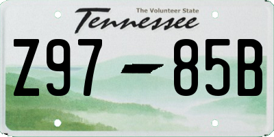 TN license plate Z9785B