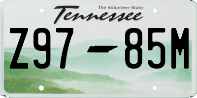 TN license plate Z9785M