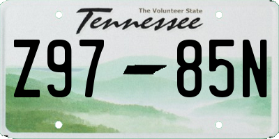 TN license plate Z9785N