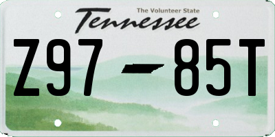 TN license plate Z9785T