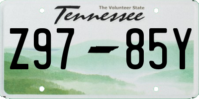 TN license plate Z9785Y