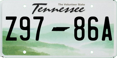 TN license plate Z9786A