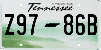TN license plate Z9786B