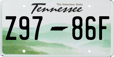 TN license plate Z9786F
