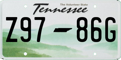 TN license plate Z9786G