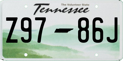 TN license plate Z9786J