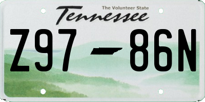 TN license plate Z9786N