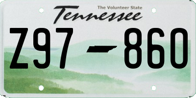 TN license plate Z9786O