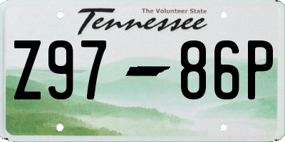 TN license plate Z9786P