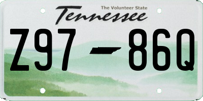 TN license plate Z9786Q