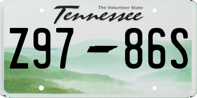 TN license plate Z9786S