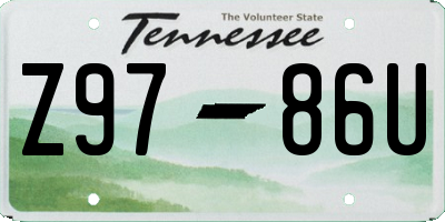 TN license plate Z9786U