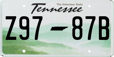TN license plate Z9787B