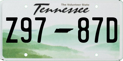 TN license plate Z9787D