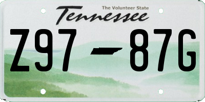 TN license plate Z9787G