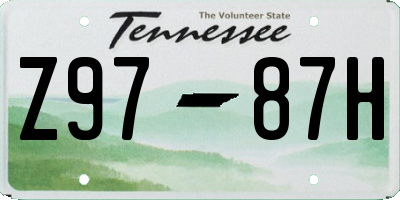 TN license plate Z9787H