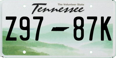 TN license plate Z9787K