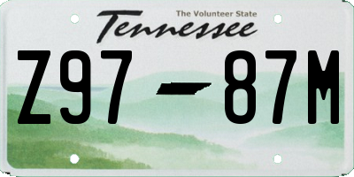 TN license plate Z9787M