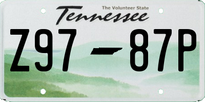TN license plate Z9787P