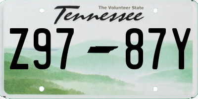TN license plate Z9787Y