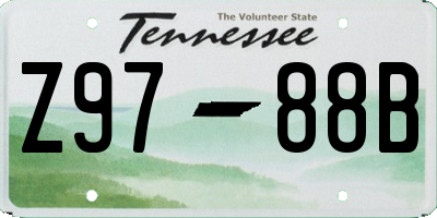 TN license plate Z9788B