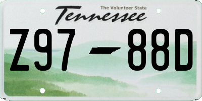 TN license plate Z9788D