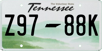 TN license plate Z9788K