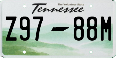 TN license plate Z9788M