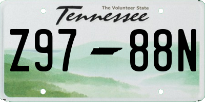 TN license plate Z9788N