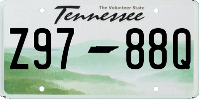 TN license plate Z9788Q