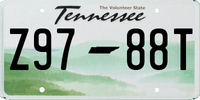 TN license plate Z9788T