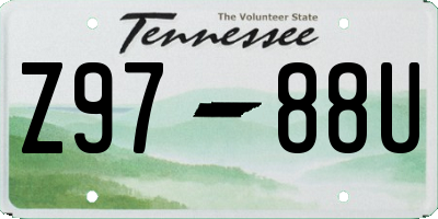 TN license plate Z9788U