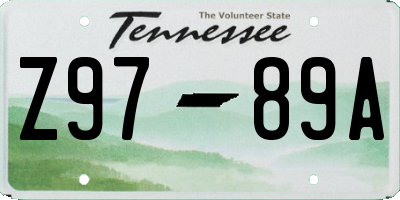 TN license plate Z9789A