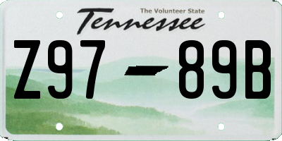 TN license plate Z9789B