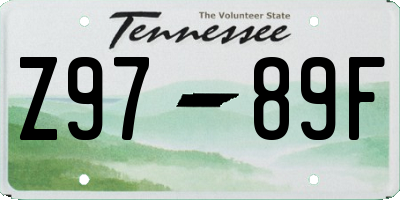 TN license plate Z9789F