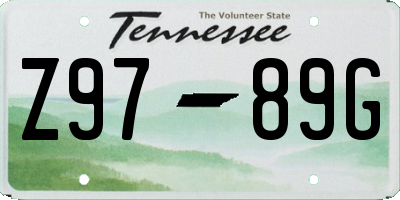 TN license plate Z9789G