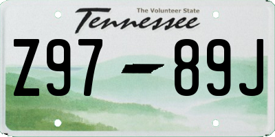 TN license plate Z9789J