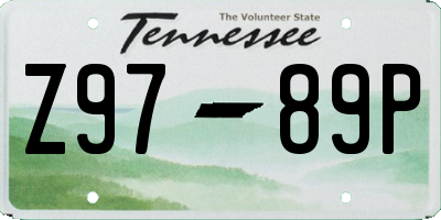 TN license plate Z9789P