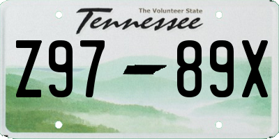 TN license plate Z9789X