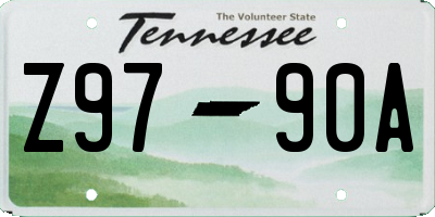 TN license plate Z9790A