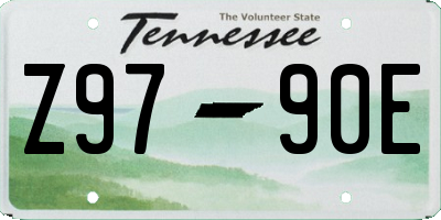 TN license plate Z9790E