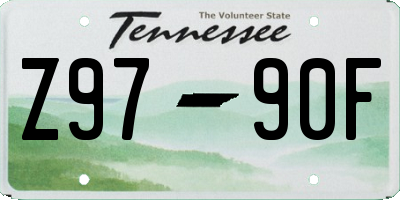 TN license plate Z9790F