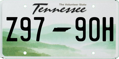 TN license plate Z9790H