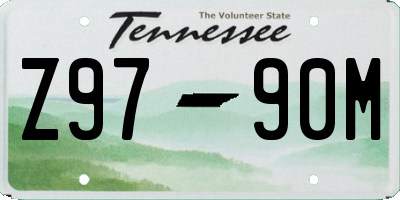 TN license plate Z9790M