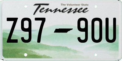 TN license plate Z9790U