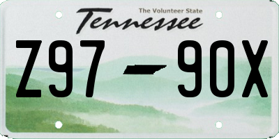 TN license plate Z9790X