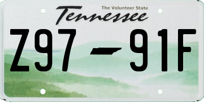 TN license plate Z9791F