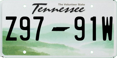 TN license plate Z9791W