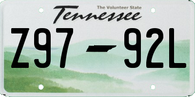 TN license plate Z9792L